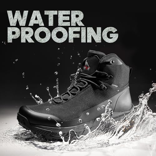 NORTIV 8 Men's Mid Waterproof Hiking Boots Outdoor Lightweight Breathable Trekking Camping Mountaineering Shoes HydroTrek,Size 11,Black,NMUMHB2504