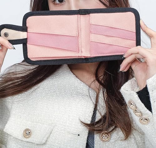 Funny 2D Cartoon Wallet Creative Cute Wallet 3D Style 2D Drawing Cartoon Wallet for Women Men (pink)3