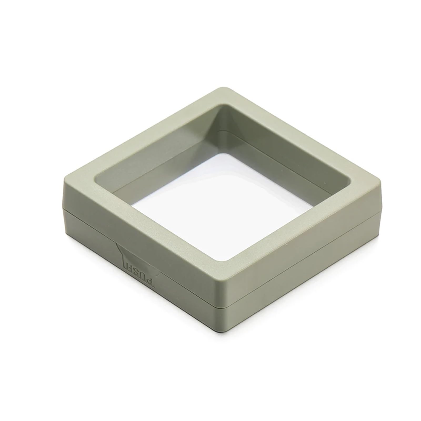 20pcs Colorful 3D Floating Display Case Jewelry Storage Box Film Suspension Hand String Bracelet Elastic For Earring Necklace Bracelet(Olive green,9x9cm)