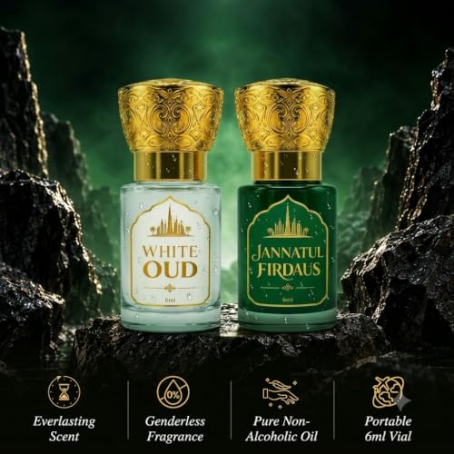 White Oud & Jannatul Firdaus Attar for Men and Women 6ml Each Non-Alcoholic Attar - Image 6