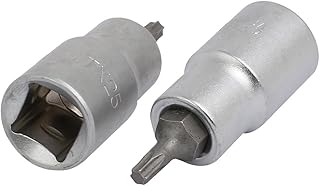 Aexit TX25 Torx Hand Operated Tools Head 1/2-inch Square Chrome Vanadium Steel Drive Socket Adapter 2pcs Model:46as330qo727