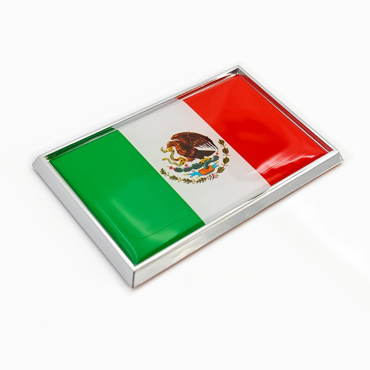 Perdecor Mexico Flag Sticker Emblem Mexican Decal Car Chrome Flags, 2 Pack, 3 x 2 inches