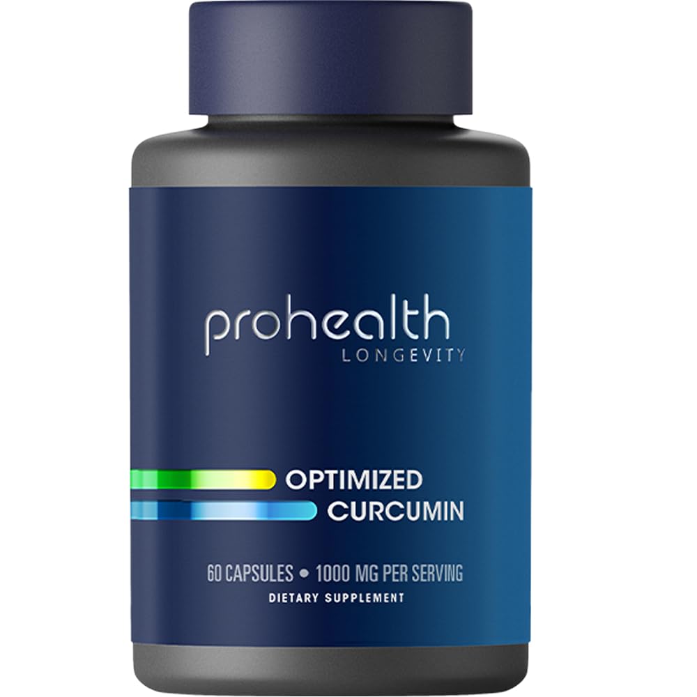 ProHealthOptimised Curcumin Capsules - 60 Capsules (1000mg) - Turmeric Curcumin Supplement - Gluten Free