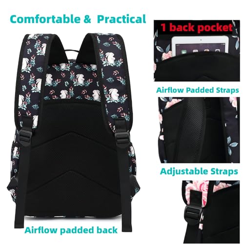 Image of Leaper Travel Backpack for Women Laptop Backpack for Men Water-resistant School Backpack for Girls Kids Boys Back Pack Casual Daypack Satchel Geometric Black