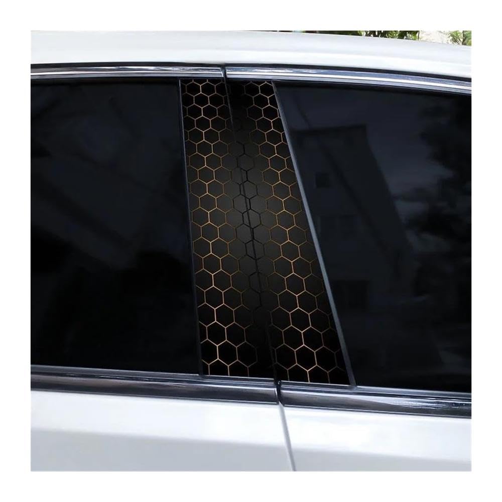 Body Parts 2pcs Car Center Pillar Sticker Honeycomb Universe Auto B-Pillar Waterproof Protective Film(M)