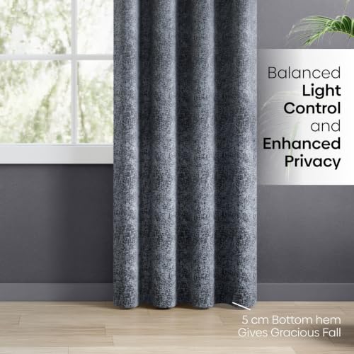 Image of haus & kinder Metallic Blackout Jacquard Door Curtain 7 Feet Long Pack of 1 | 100% Room Darkening Luxe Metallic Teal 130 x 213 cm