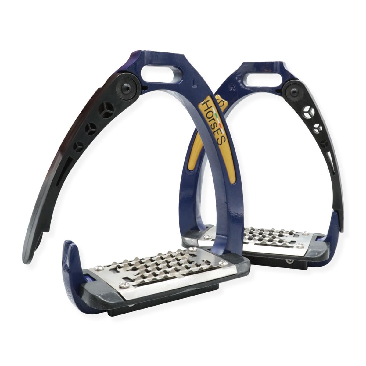 Horses Soportes de seguridad de seguridad, diseñados para la máxima seguridad y comodidad del jinete, modernos y elegantes (azul/negro)