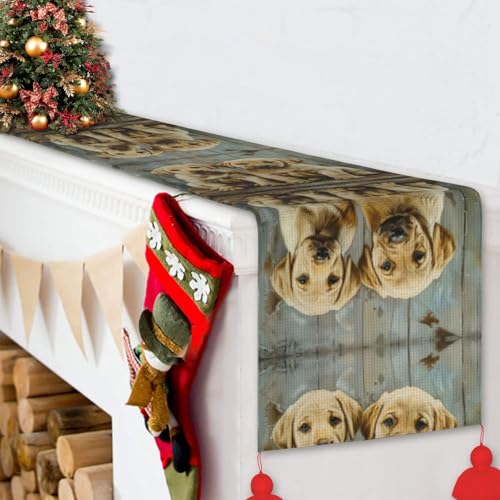 Chemin de table chiot au tissage raffiné pour buffet de mariage