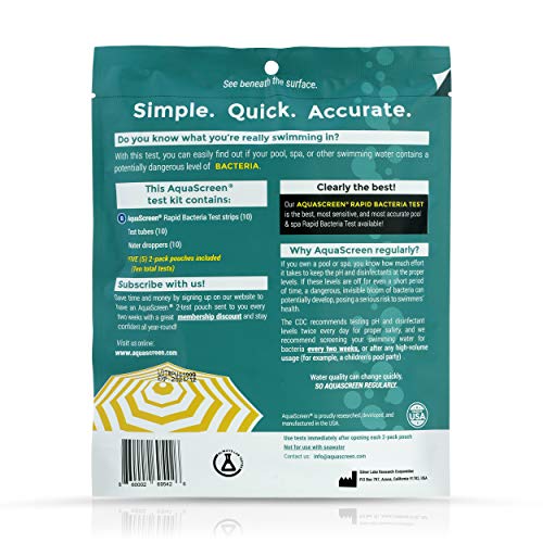 AquaScreen Rapid Coliform Bacteria Test Kit 2Pack for Pool Water