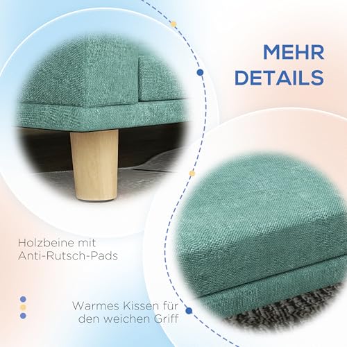 PawHut Hundesofa Hundecouch für große Hunde mit Rückenlehne, Holzbeine Hundebett mit abnehmbarem, waschbarem Bezug Haustiersofa Katzensofa bis 30 kg, 98 x 67 x 25 cm, Grün
