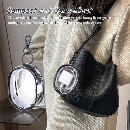 4Pcs Multi-Purpose Clear Cable Storage Bag with Hanging Hook Portable Transparent Zipper Pouch Travel Clear Cosmetic Bag for Cables Headphones Keys Mini Lipsticks2