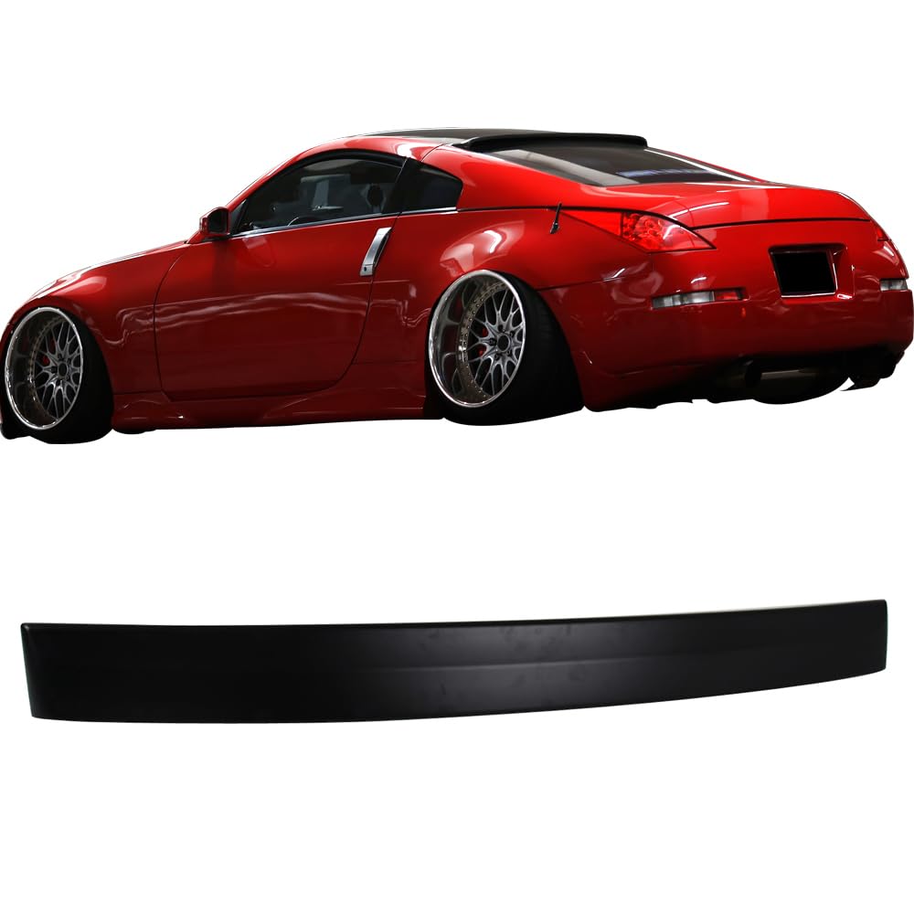 Roof Spoiler Compatible with 2003-2008 Nissan 350Z, RS Style Unpainted ABS Rear Wing Lid by IKON MOTORSPORTS, 2004 2005 2006 2007