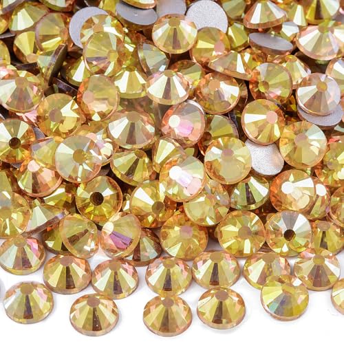 Image of 1440 Pieces SS16 /3.8-4mm Flat Back Crystal Rhinestones Round Gems for Nail Art,Sunshine