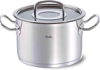 Fissler Original-Profi Collection - Pentola in Acciaio Inox (3,9 Litri, Ø20 cm) in Acciaio Inox, con Coperchio in Vetro, Scala Interna, Induzione