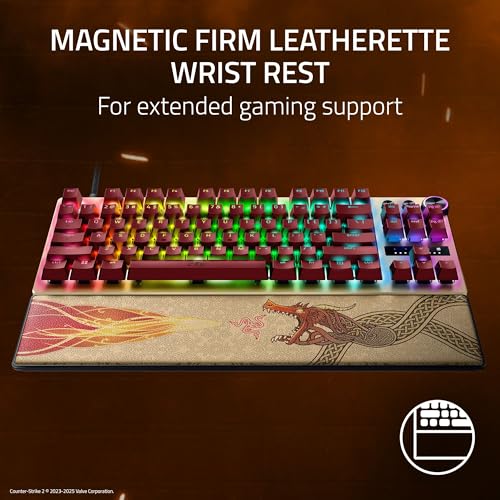 Huntsman V3 Pro TKL Esports Gaming Keyboard: interruttori ottici analogici Snap Tap - Trigger rapido - Azionamento regolabile - Tasti multimediali e quadrante - PBT Keycaps - Counter-Strike 2 - Tastiera gaming - Immagine 8