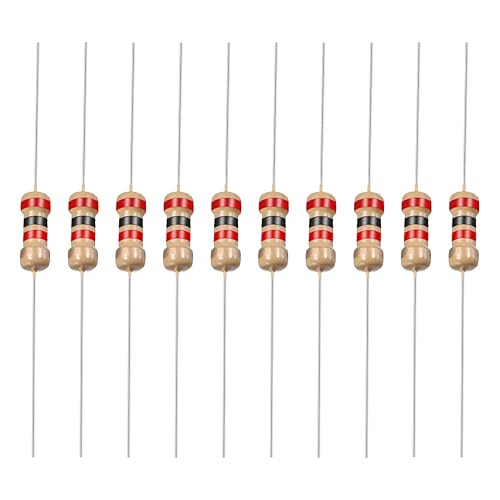 YOKIVE 100 resistencias de película de carbono, resistencia de tolerancias de 1/4 W, 2 K ohmios, 5 %, buenas para proyectos electrónicos de