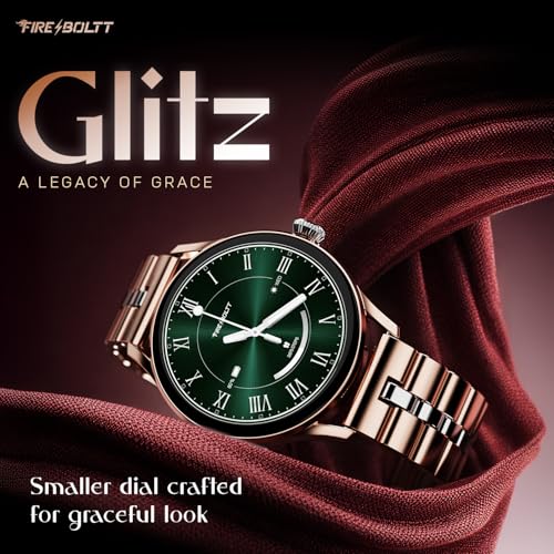 Image of Fire-Boltt Glitz Women Smart Watch with 1.19 inch AMOLED Display, Bluetooth Calling, Rotating Crown, Always On Display, 1000 Nits Brightness, IP68 Waterproof Blush Rose Gold