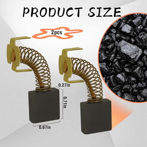 Image of 614367-00 Carbon Brushes Compatible with DeWALT & Ridgid Miter Saws D24000, DW713, DW715, DW716 Miter Saw Replace 0502025007, 5140024-30