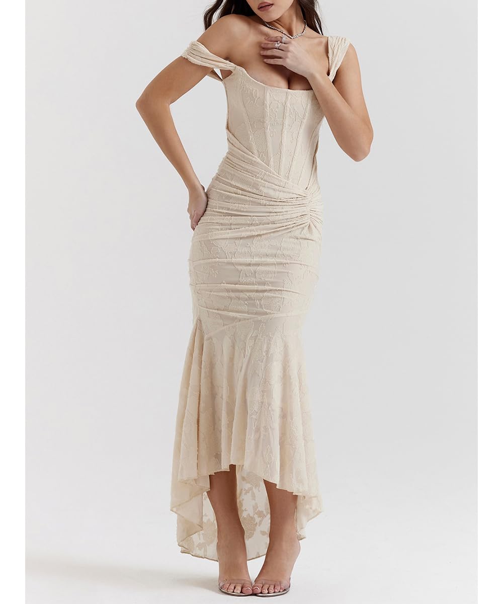 Vestido De Corsé De Las Mujeres Sexy Tubo Superior Espagueti Correa Midi Vestido Bajo Corte Floral Flácido Plisado Dobladillo Vestidos Formales