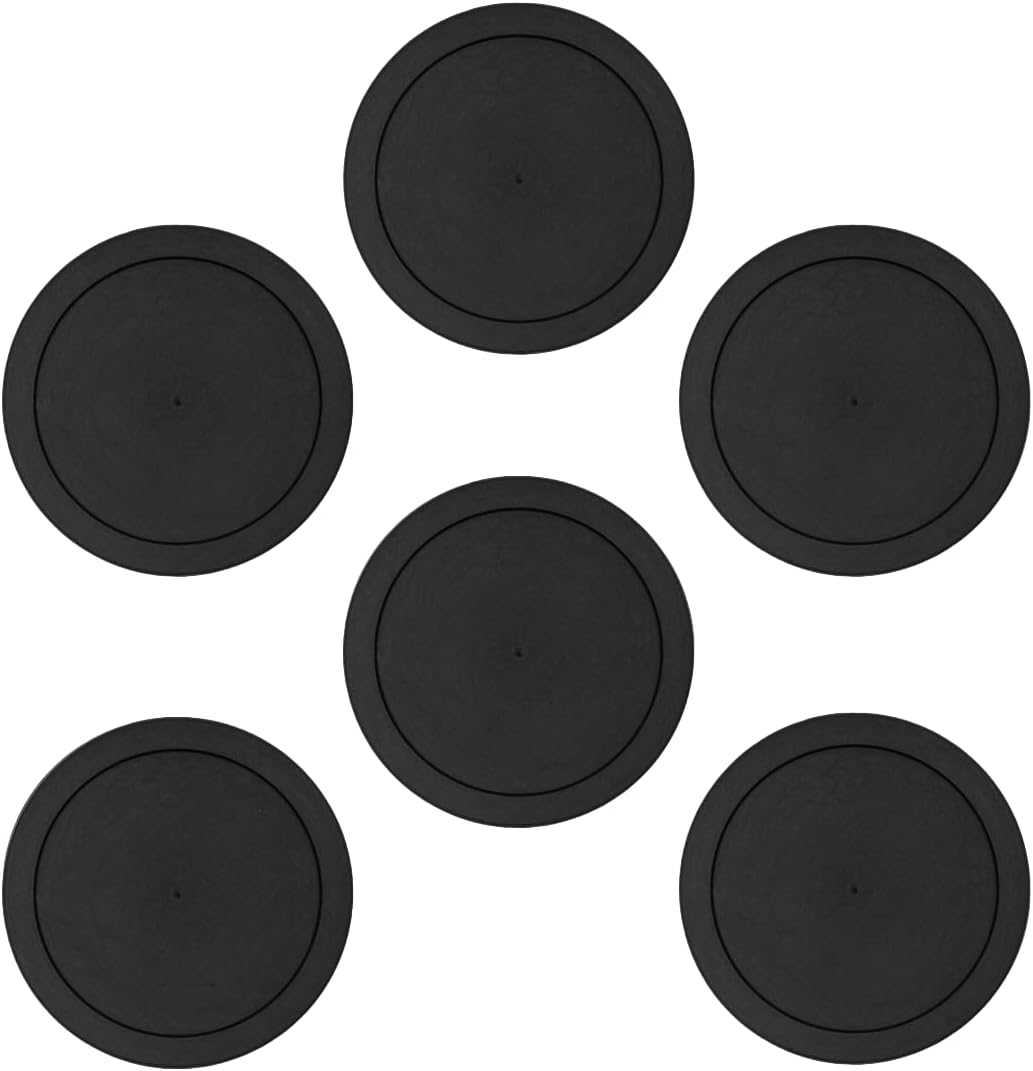 CIBI Food Storage Container Lids (4 Cups, Black - 6PK) For Pyrex and Anchor Round Glass Containers, Dishwasher and Microwave Safe Replacement Lids