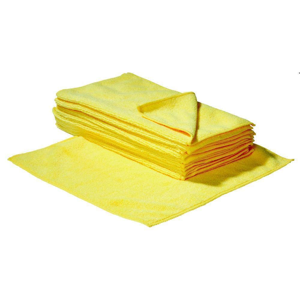 S&S-Shop 100 panni in microfibra | 30 x 30 cm | giallo | lavabili – morbidi | panni in microfibra | panni per la pulizia dell'auto | panni per la casa