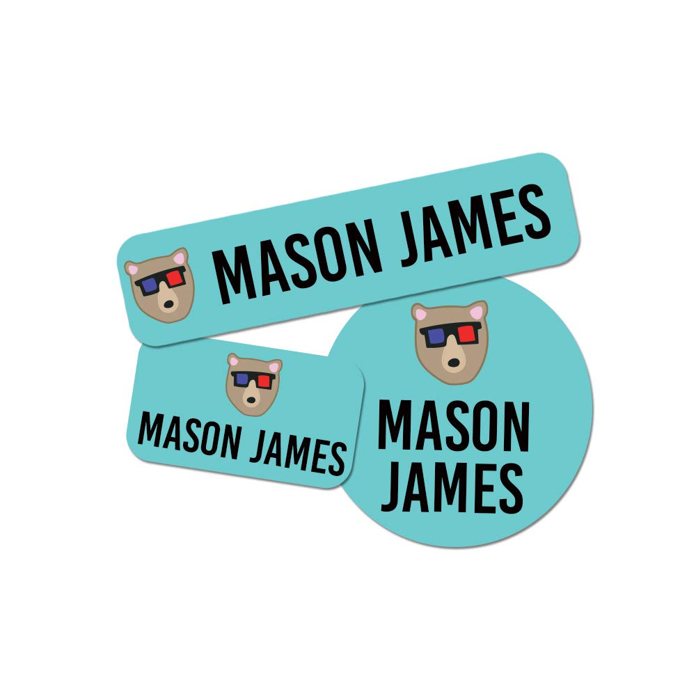 Name Tag Stickers for Boys, Personalized Washable Name Labels, Premium Waterproof Sticker for Summer Camps, School Supplies, Clothing, Lunch Boxes, &