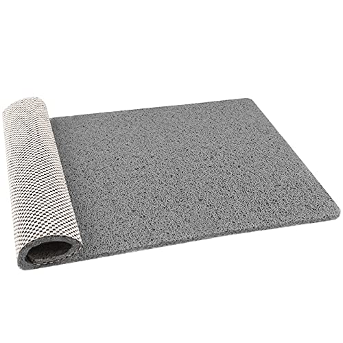 Leotruny PVC Loofah Bathtub Mats Non Slip Shower Mat for Bathroom Wet Area Quick Drying (40''x16'', C01-Dark Grey)