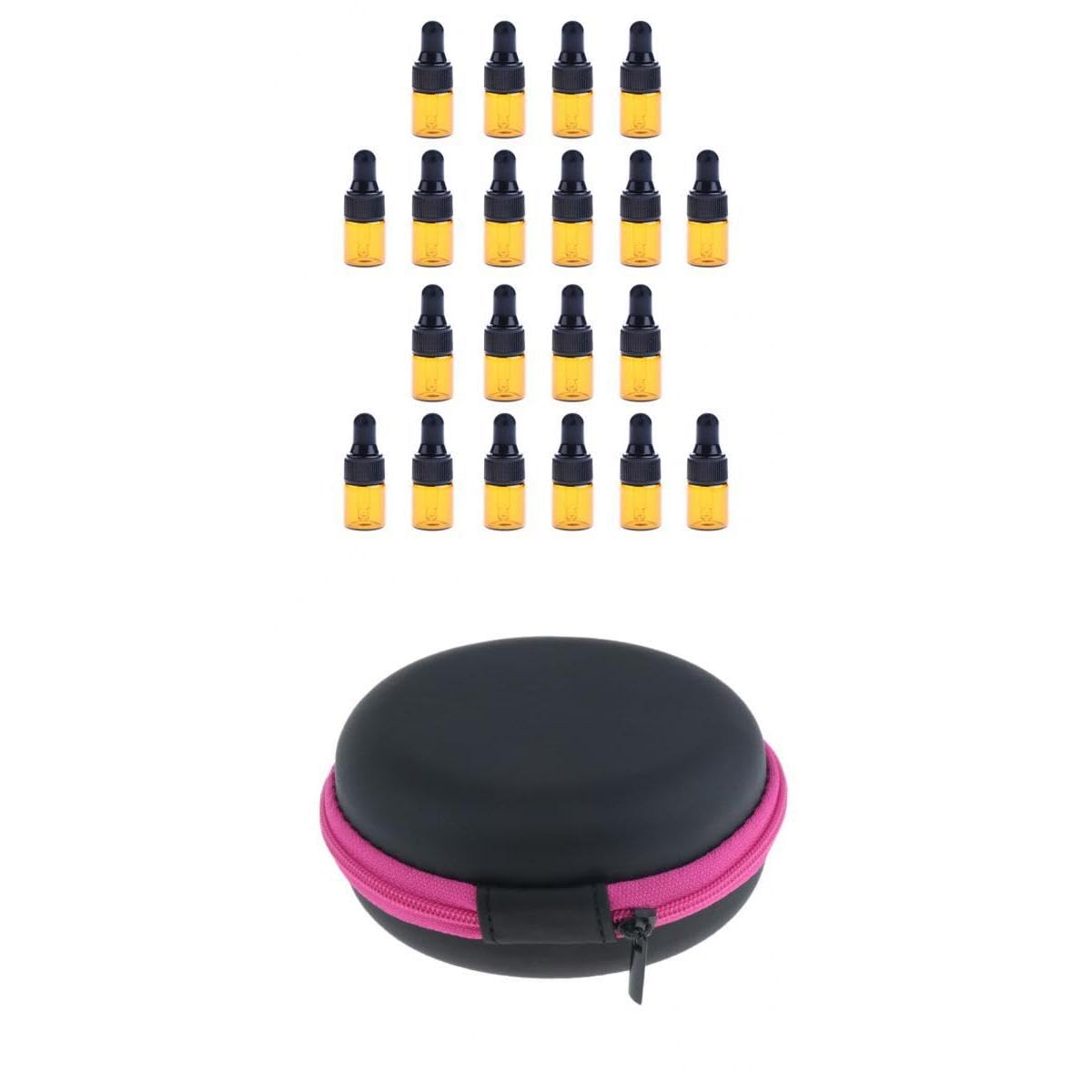 UJEAVETTE® 20 Pieces 1ml Mini Essential Oils Refillable Glass Dropper Bottle with Bag-image-14