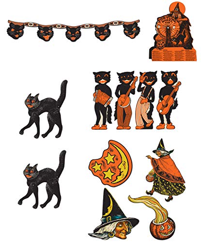 Beistle Vintage Halloween Decoration Assortment, Multicolor