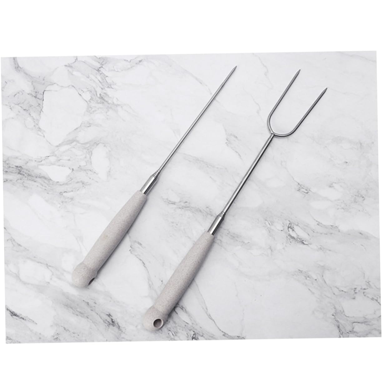 SUPVOX 3 Set Forche Flessibili Spiedini Spiedo Forchette The Fork Barbrcue Double Barbacue Doble Accessori Per Barbecue Forchetta Per Barbecue Silver 2 Pezzi*3
