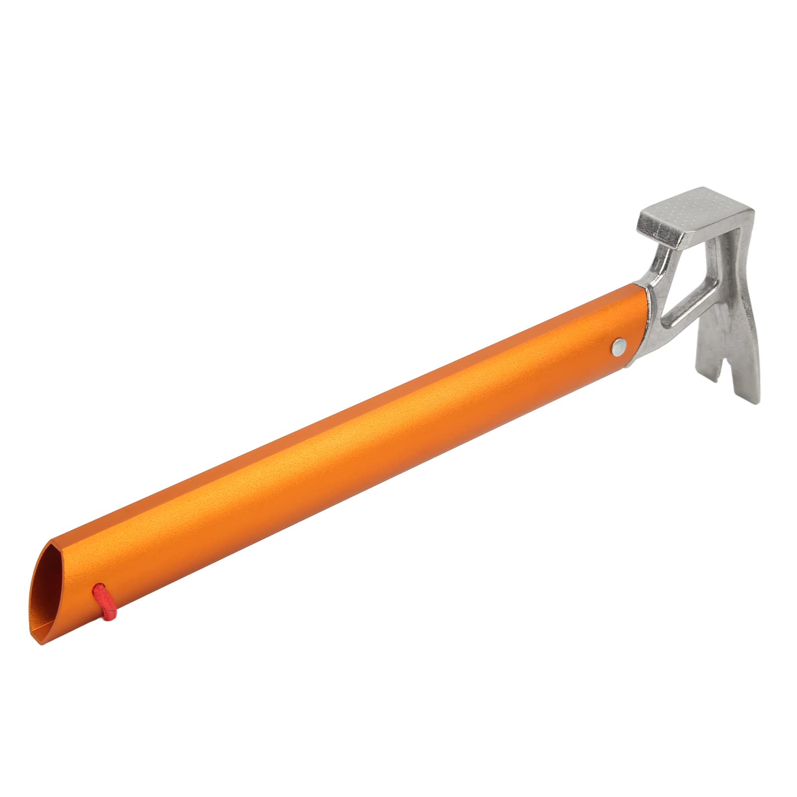 Marteau à piquets pour Tente de Camping en Plein air Multifonctionnel, poignée légère en Alliage d’Aluminium avec tête en Acier à Haute teneur en Carbone, extracteur de piquets de (Orange)
