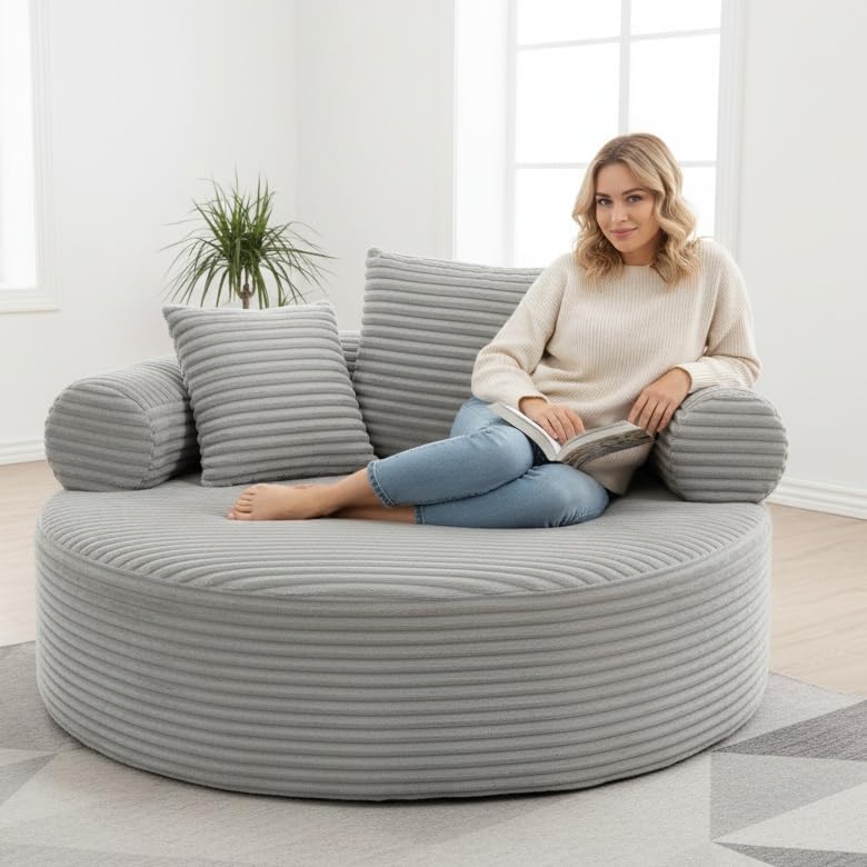 Sillón Plegable Peluche Gris claro miniatura 1