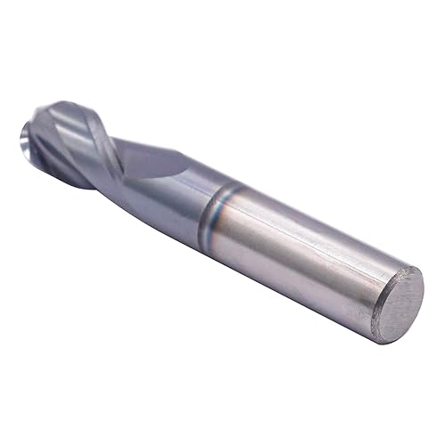 Miniatura 6 de BestParts Fresa de extremo de carburo sólido con punta de bola de alto rendimiento, recubierto de AlTiN, 2 flautas, hélice de 30 grados, diámetro de