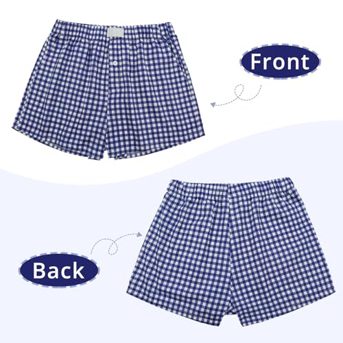 Image of Y2K Boxer Shorts for Womens Low Waist Plaid Lounge Shorts Elastic Cute Gingham Pajamas Bottoms