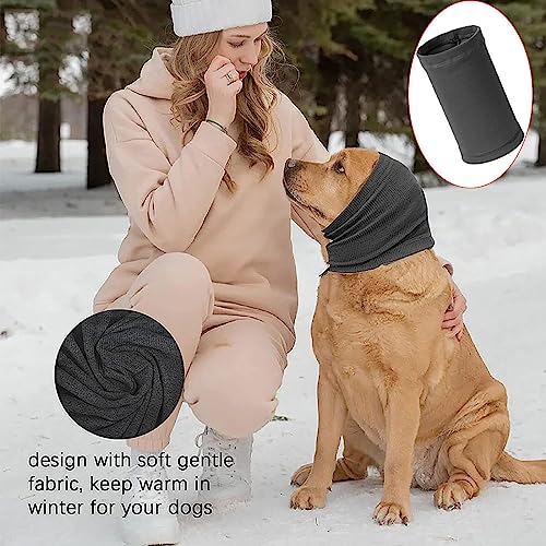 Image of No Flap Ear Wraps for Dogs, Stretchy Dog Ear Muffs, Ear Cover Dog Ear Scarf for Anxiety Relief and Calming