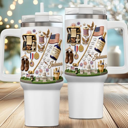Image of Personalized 250th Anniversary Of America Tumbler - Custom Patriotic USA Flag 1776-2026 Gifts - US Eagle Freedom Cup 40oz A11 - American Independence Celebration Gifts For Men Women