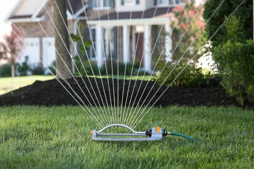 Image of Melnor 65118-AMZ XT Metal Turbo Oscillating Sprinkler with QuickConnect Product Adapter Amazon Bundle, 4000 sq. ft. Coverage