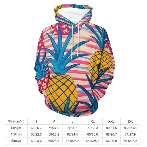 Sweat à capuche rayures d'ananas colorées pour un style décontracté