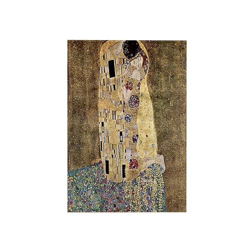 3dRose 15x22 Hand Towel - Famous Klimt Painting The Kiss Art Deco and Nouveau
