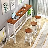 JHDXL Bartisch mit Barhocker Set, Küchentisch und Küchenstühle im Industrie-Design, Platzsparender Tisch für kleine Wohnung, Wohnzimmer,Küche,Esszimmer(Brown,160cm/63in)