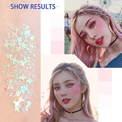 LINVINC Sequin glitterpoeder voor kunst- en handwerk, glitter, make-up voor gezicht, nagels en lichaam, willekeurige kleur - Image 5