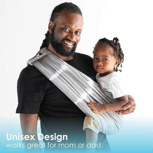 Baby K'tan Baby Wrap Carrier - Pre Wrapped And Simple As 1-2-3, Pillowy Soft, Slip On - Not Like Any Newborn Sling, No Rings, No Tying, No Buckles - Original Tie Dye Graphite Grey (Large) #TOP7