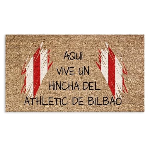 SAQUITOMAGICO Felpudo Athletic Club de Bilbao | Felpudo Original y Divertido para Aficionados al Fútbol | Alfombra de Entrada Antideslizante para Casa | Decoración de Hogar para Hinchas Rojiblancos | Ya disponible en tu tienda friki favorita! En mundofriki.es!