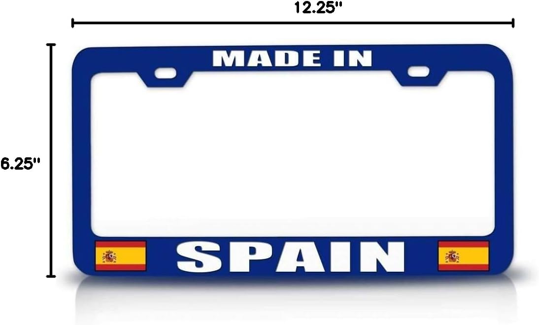 Made in Spain Flag Metal Car SUV Truck License Plate Frame Bu t4