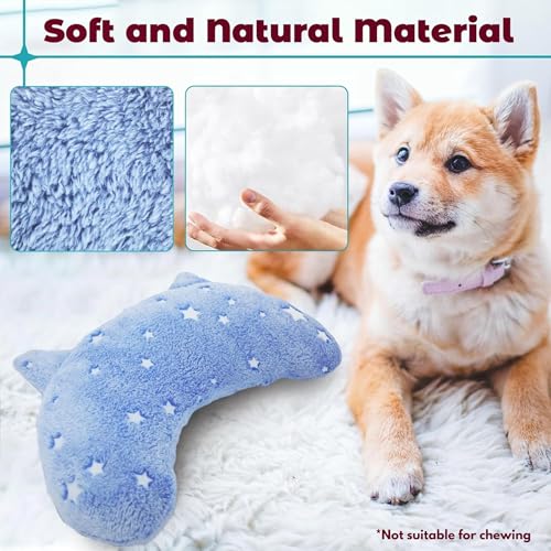 POMESEA Kissen für Hunde, Hunde-Nackenkissen, weich, flauschig, beruhigendes Spielzeug, halber Donut-Kuscheler, U-förmiges Kissen für Haustier, Gelenkentlastung, Schlafverbesserung (Blau)