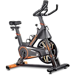 PYHIGH Magnetic Stationary Exercise Bike for Home Indoor Cycling Bikes Excersize Bike Comfortable Seat Cushion Belt Drive Ipad Holder with LCD Monitor Cardio Workout Fitness Machine