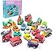 FRETOD Coches por Fricción 20 Pcs Surtidos con 10 Camión de Construcción, 4 Camión de Bomberos y 6 Coche de Carreras Mini Coches de Juguetes Vehiculos