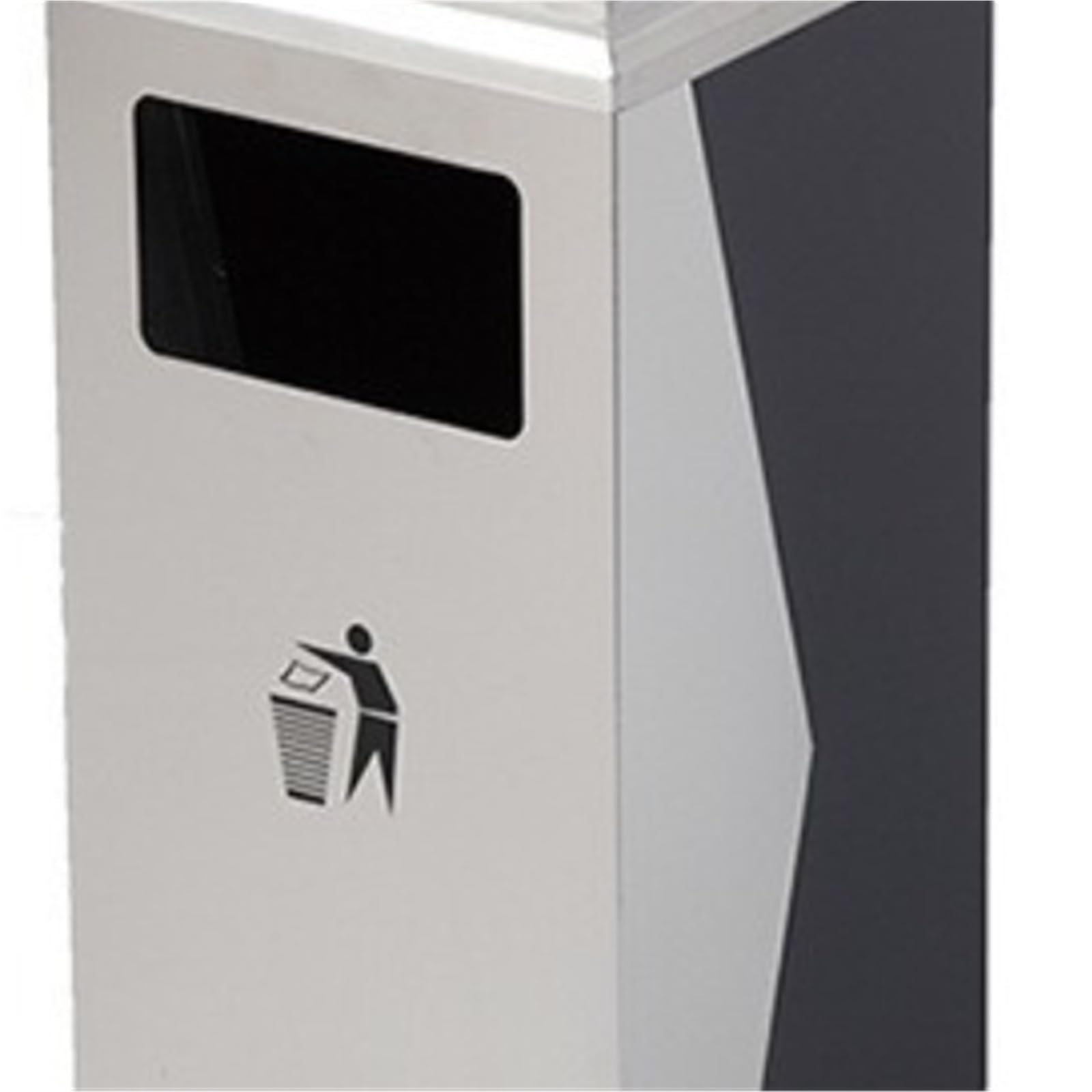 Papelera Oficina Cubos De Basura Cubo De Basura Comercial con Cenicero For Centros Comerciales Y Lugares Públicos Cubo De Basura Vertical Papelera para Comunidad(Blue,Silver)