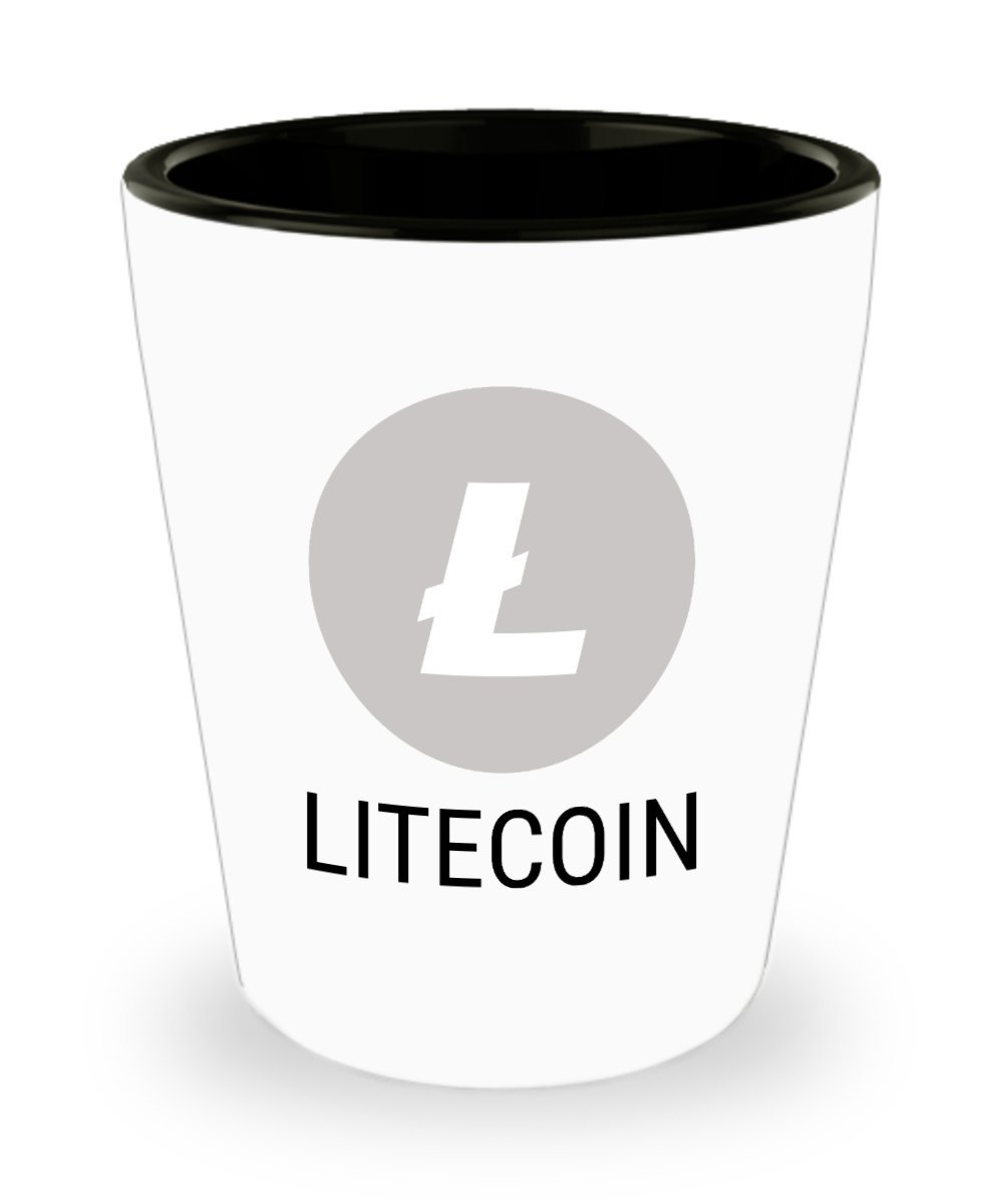 Official Litecoin Cryptocurrency Bar Drinking 1.5oz Shot Glass Crypto Miner Blockchain Invest Trade Buy Sell Hold LTC