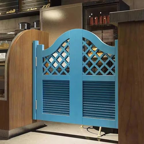 Mediaspuertas oscilantes para uso en interiores y exteriores, partición con rejilla para puertas, cocinas y cafeterías, puerta batiente de madera prefabricada de fácil instalación